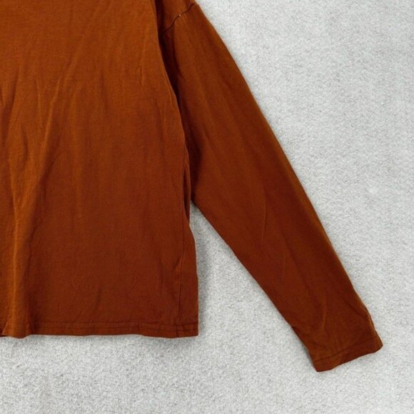 Everlane Turtleneck Top Womens SMALL Orange‎ Cropped 100% Cotton Shirt - Picture 5 of 14
